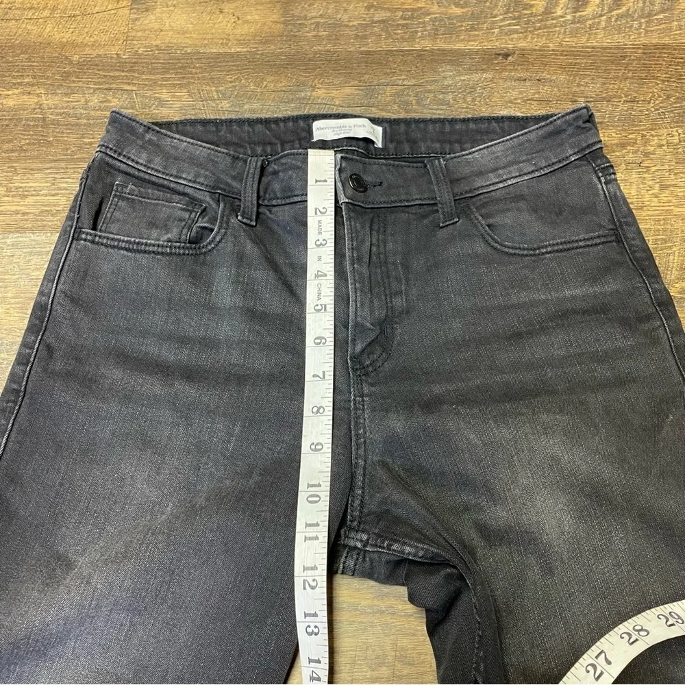 Abercrombie & Fitch The Skinny High Rise Jean Black Gray Charcoal Womens 29/8R